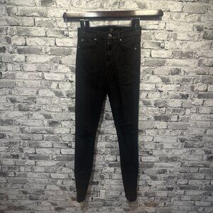 EUC 7 For All Mankind High Waist Skinny Black Jean  Size 25